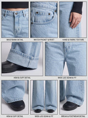 Sky Blue Wide Leg Jeans