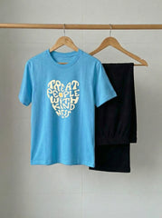 Treat People With Kindness Black Wide leg set