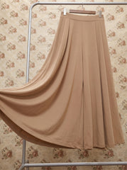 Nude Flowy Pleated Skirt