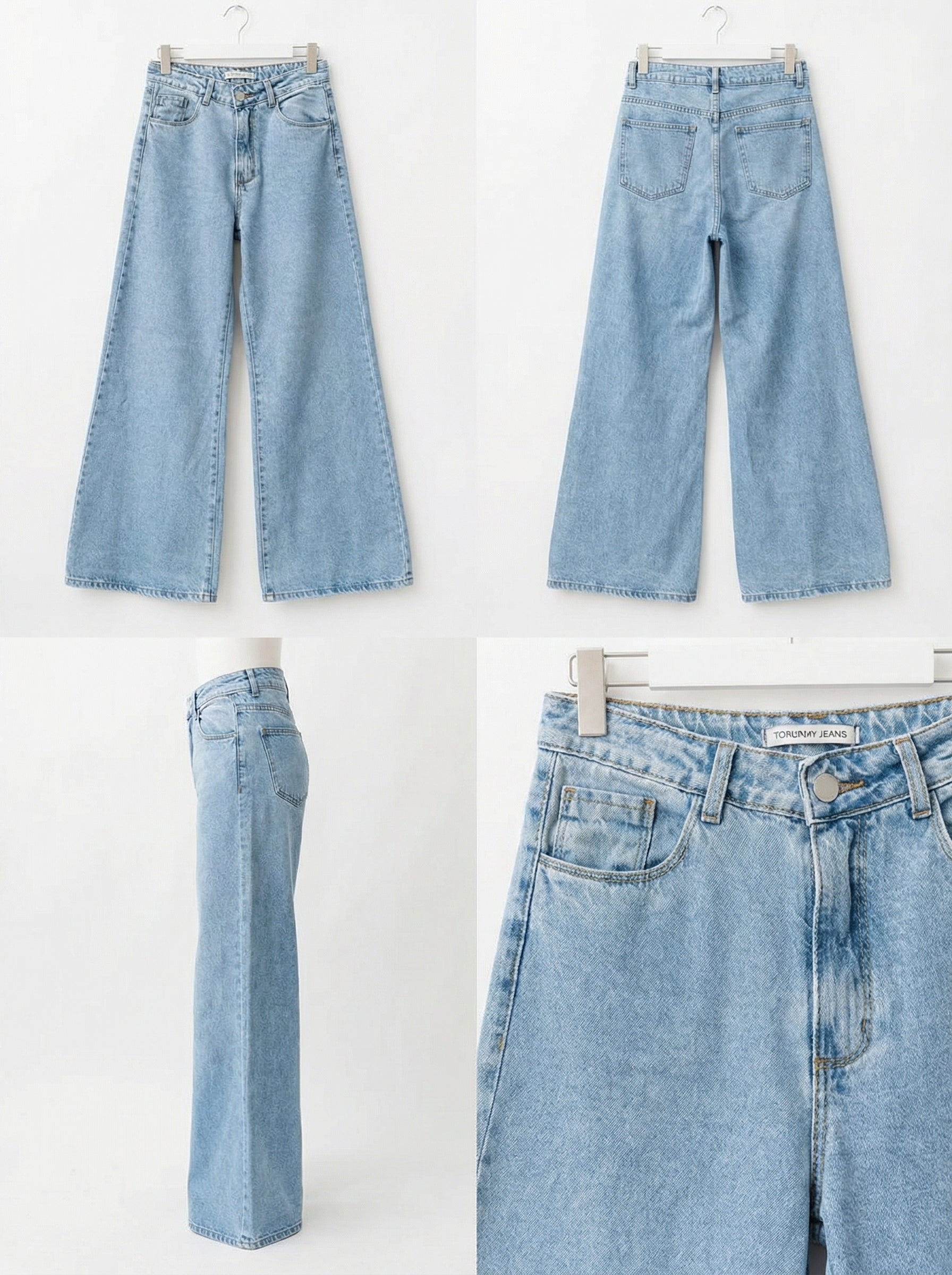 Sky Blue Wide Leg Jeans
