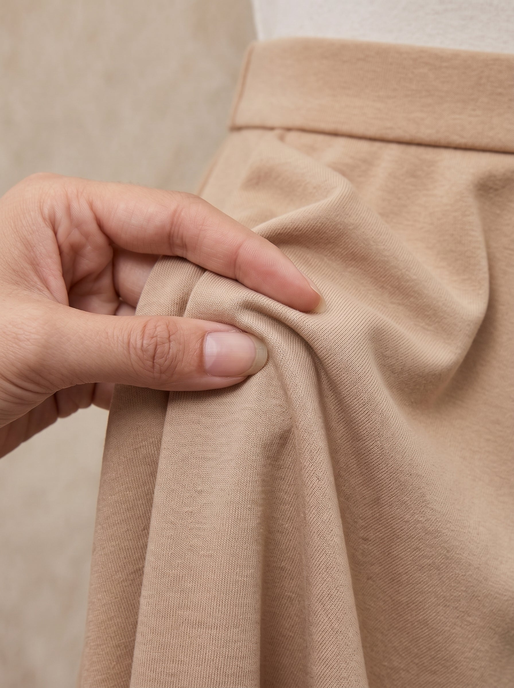 Nude Flowy Pleated Skirt