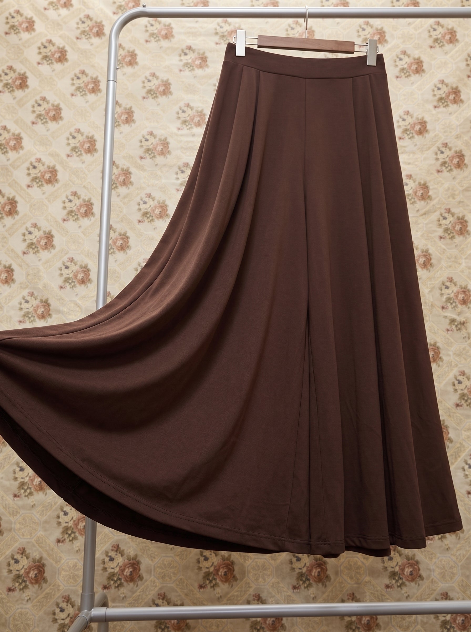 Mocha Flowy Pleated Skirt