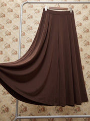 Mocha Flowy Pleated Skirt