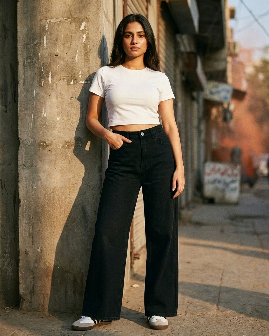 Black Wide Leg Jeans