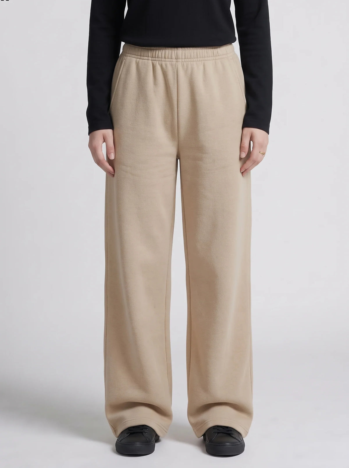 Beige Wide Leg Trouser