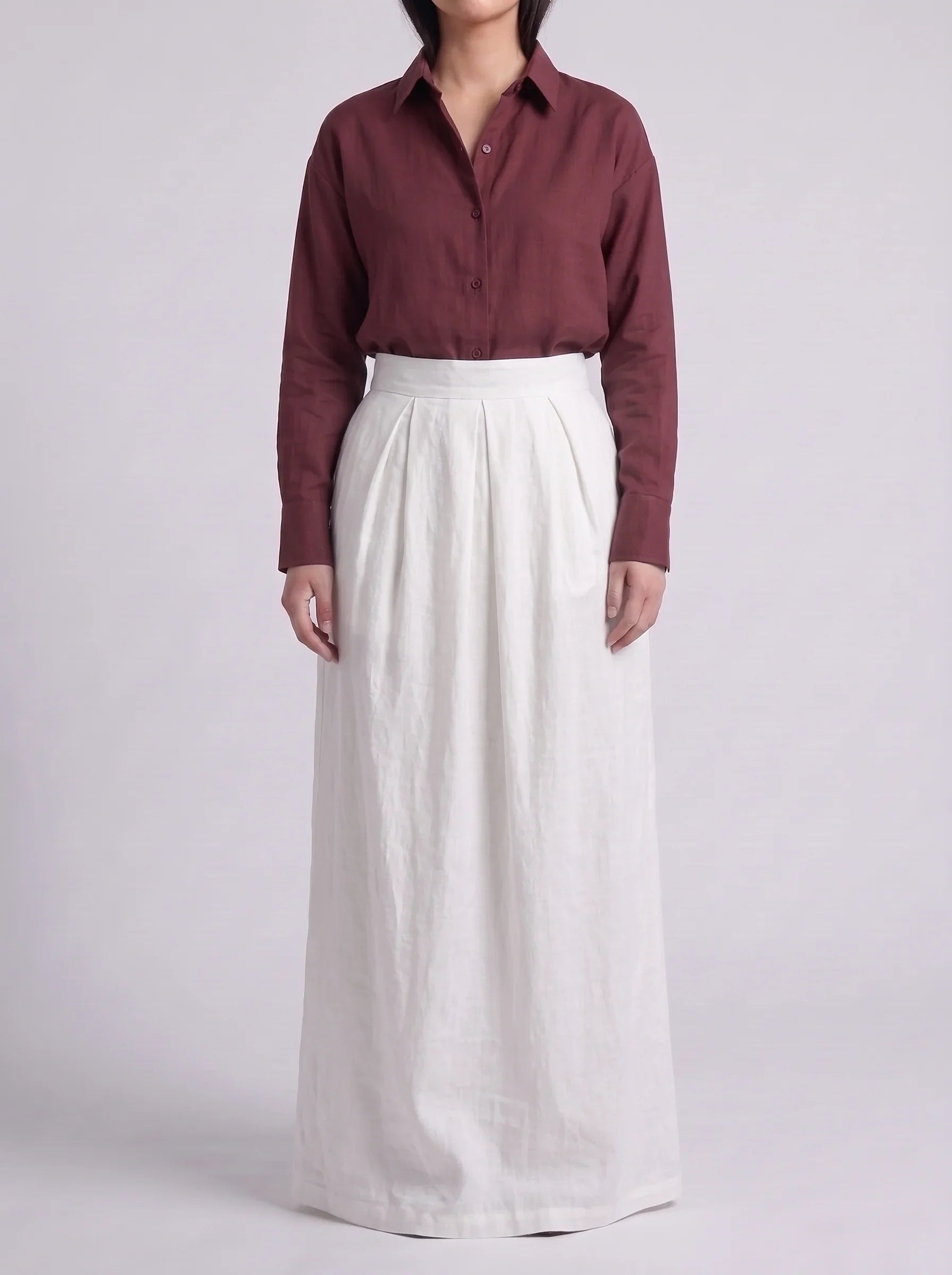 Button Down Shirt With White Skirt