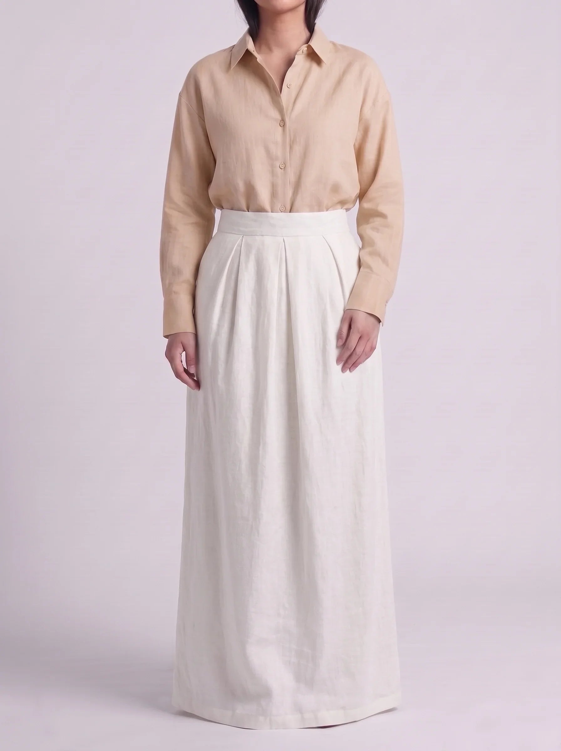 Button Down Shirt With White Skirt