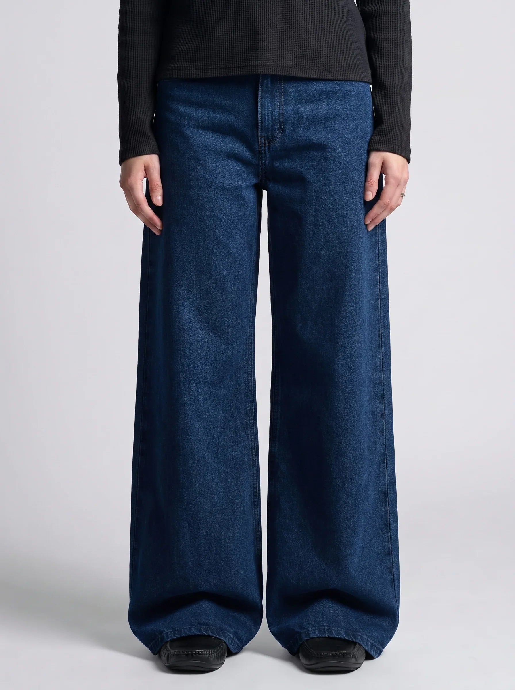 Dark Blue Wide Leg Jeans