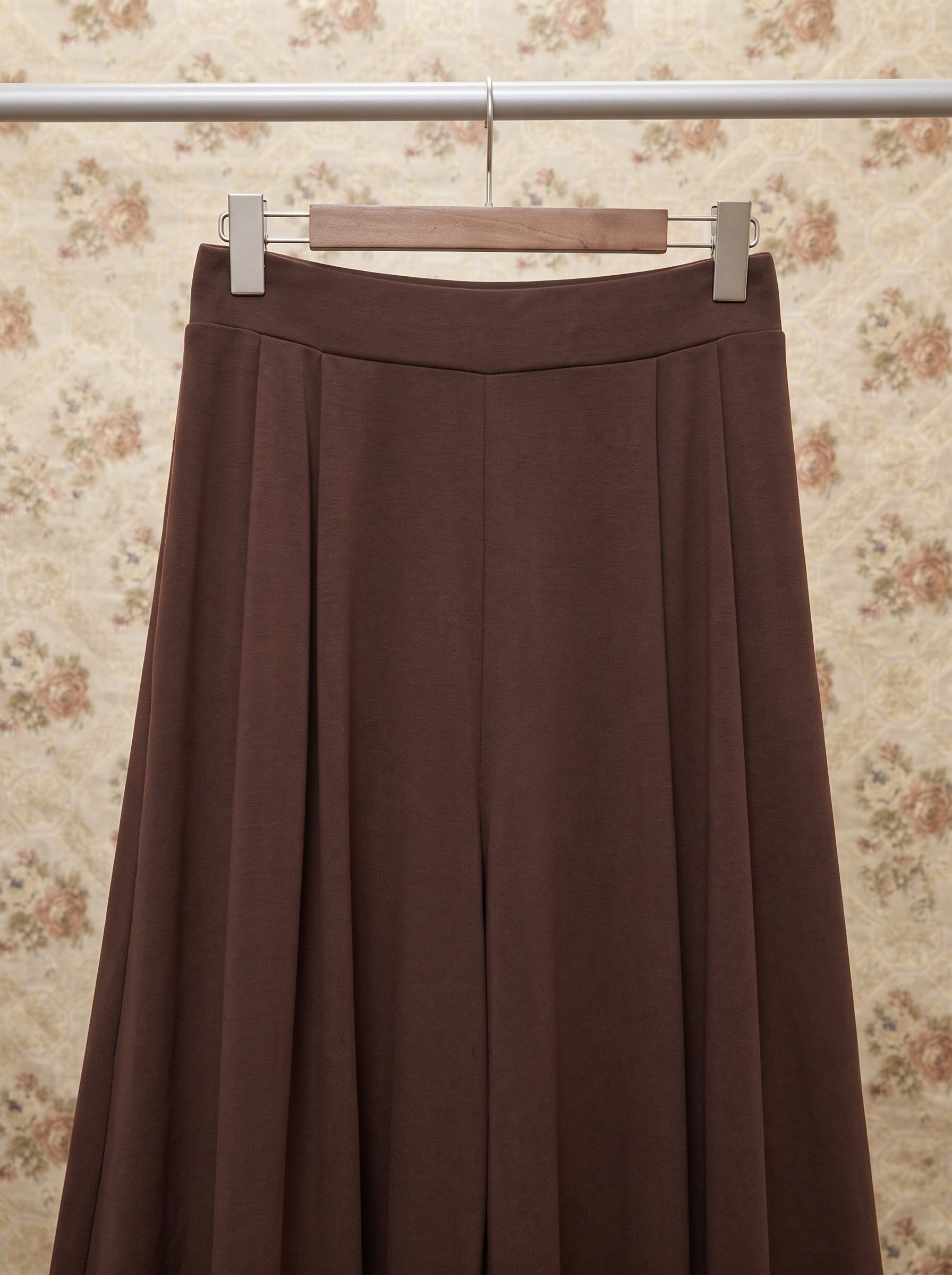 Mocha Flowy Pleated Skirt