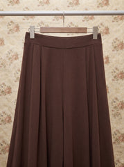 Mocha Flowy Pleated Skirt