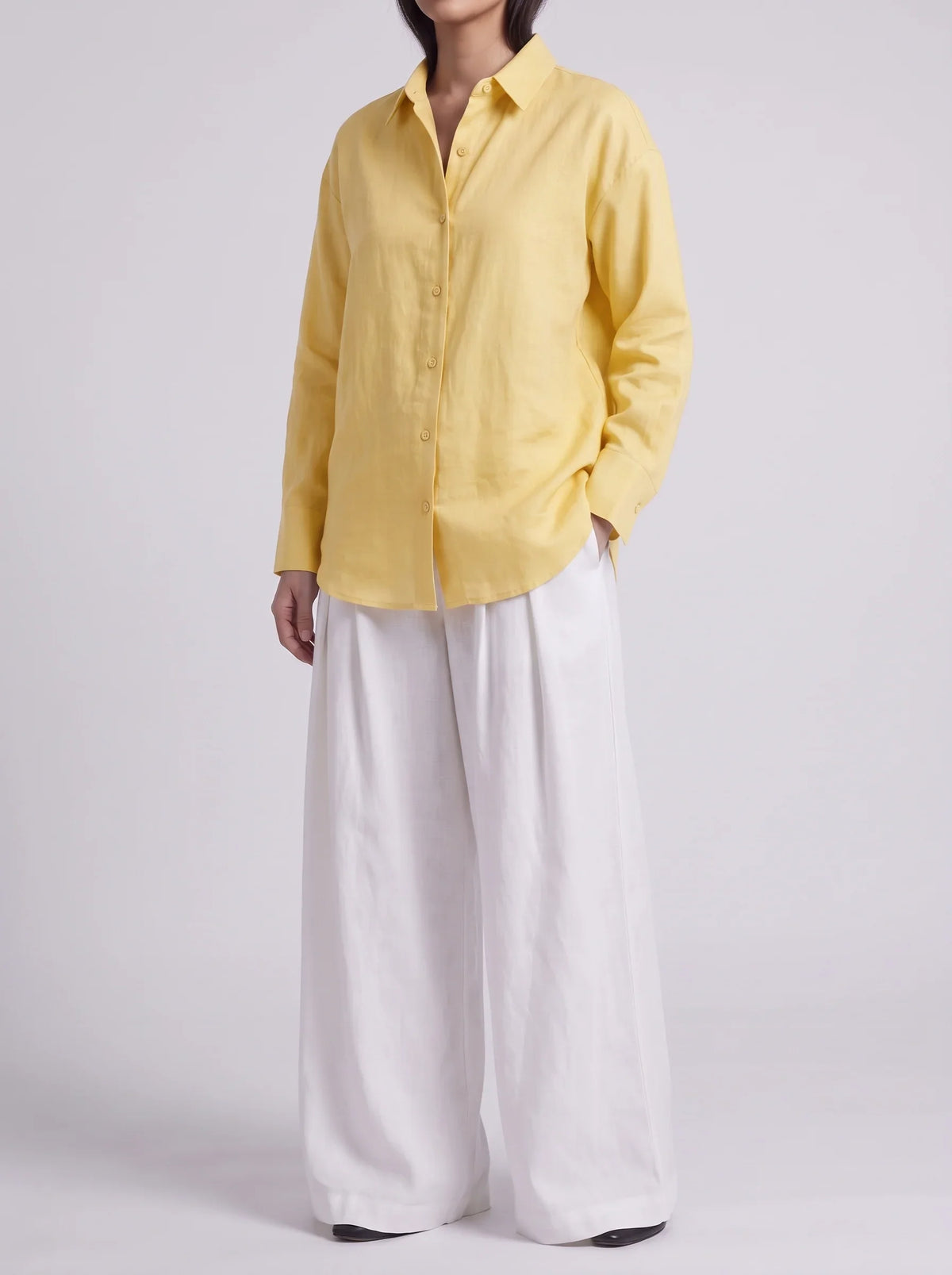 Butter Yellow Button Down Shirt