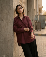 Maroon Button Down Shirt