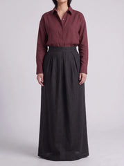 Button Down Shirt With Black Skirt