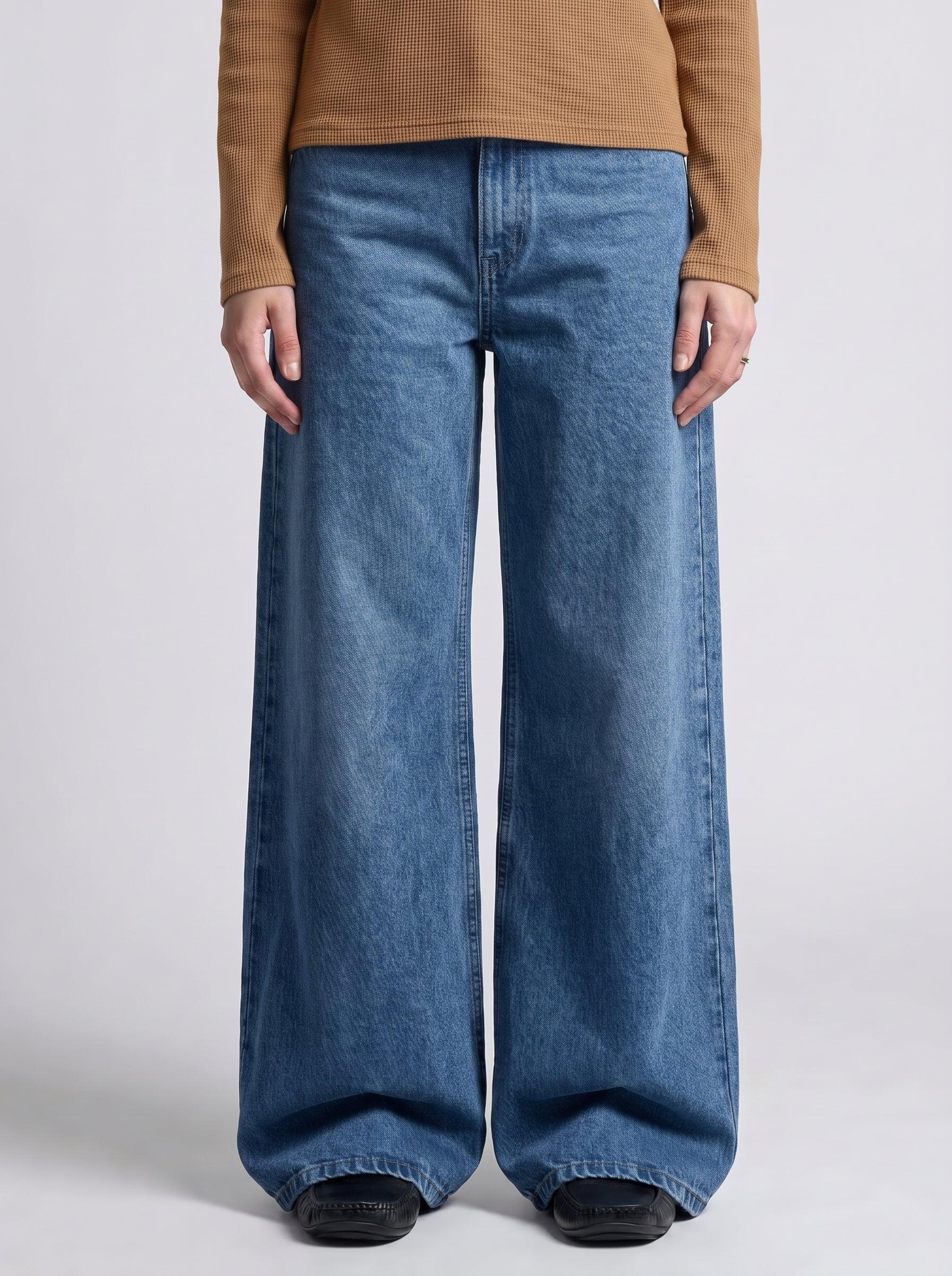 Deep Blue Wide Leg Jeans
