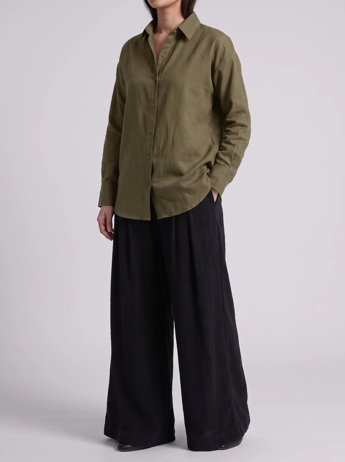 Olive Button Down Shirt