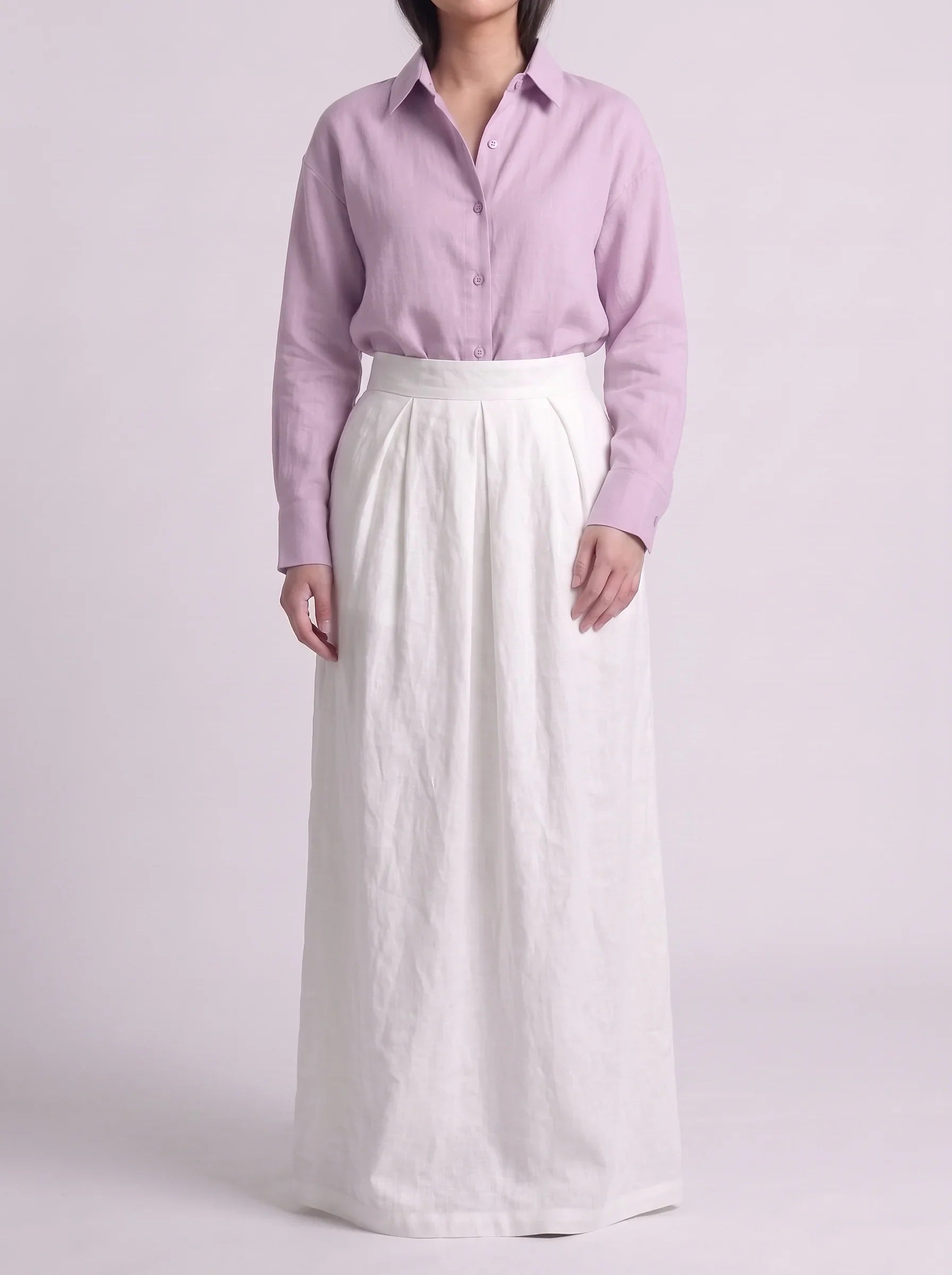 Button Down Shirt With White Skirt