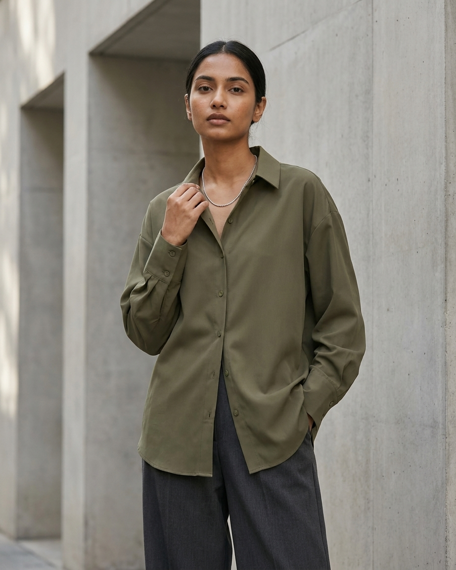 Olive Button Down Shirt