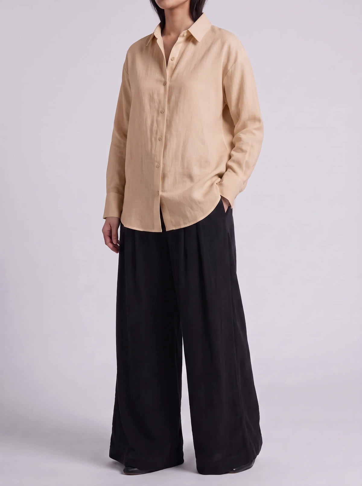 Beige Button Down Shirt