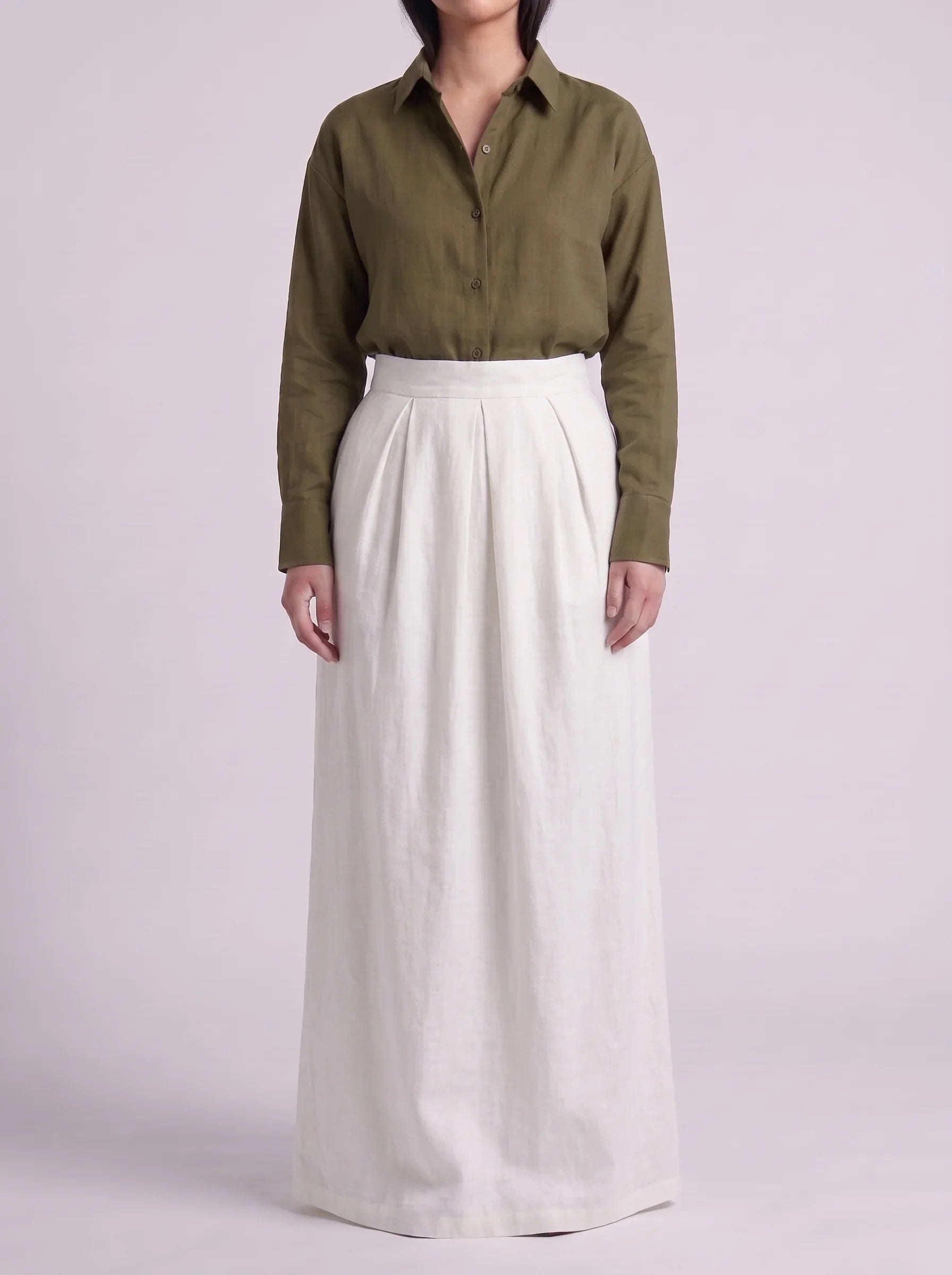 Button Down Shirt With White Skirt