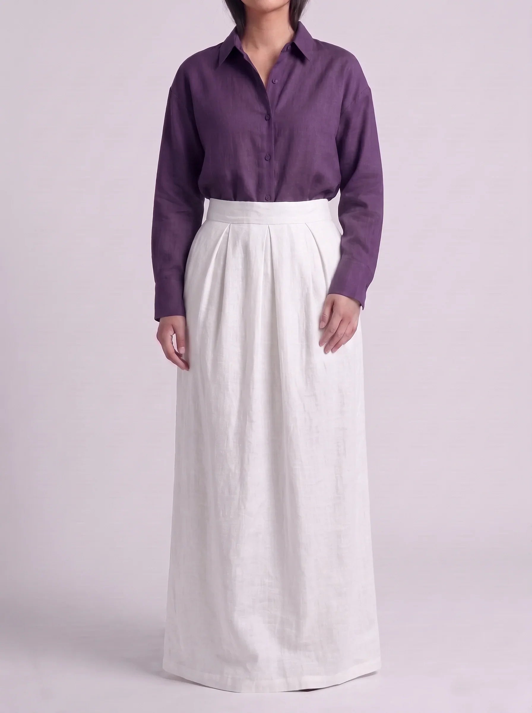 Button Down Shirt With White Skirt