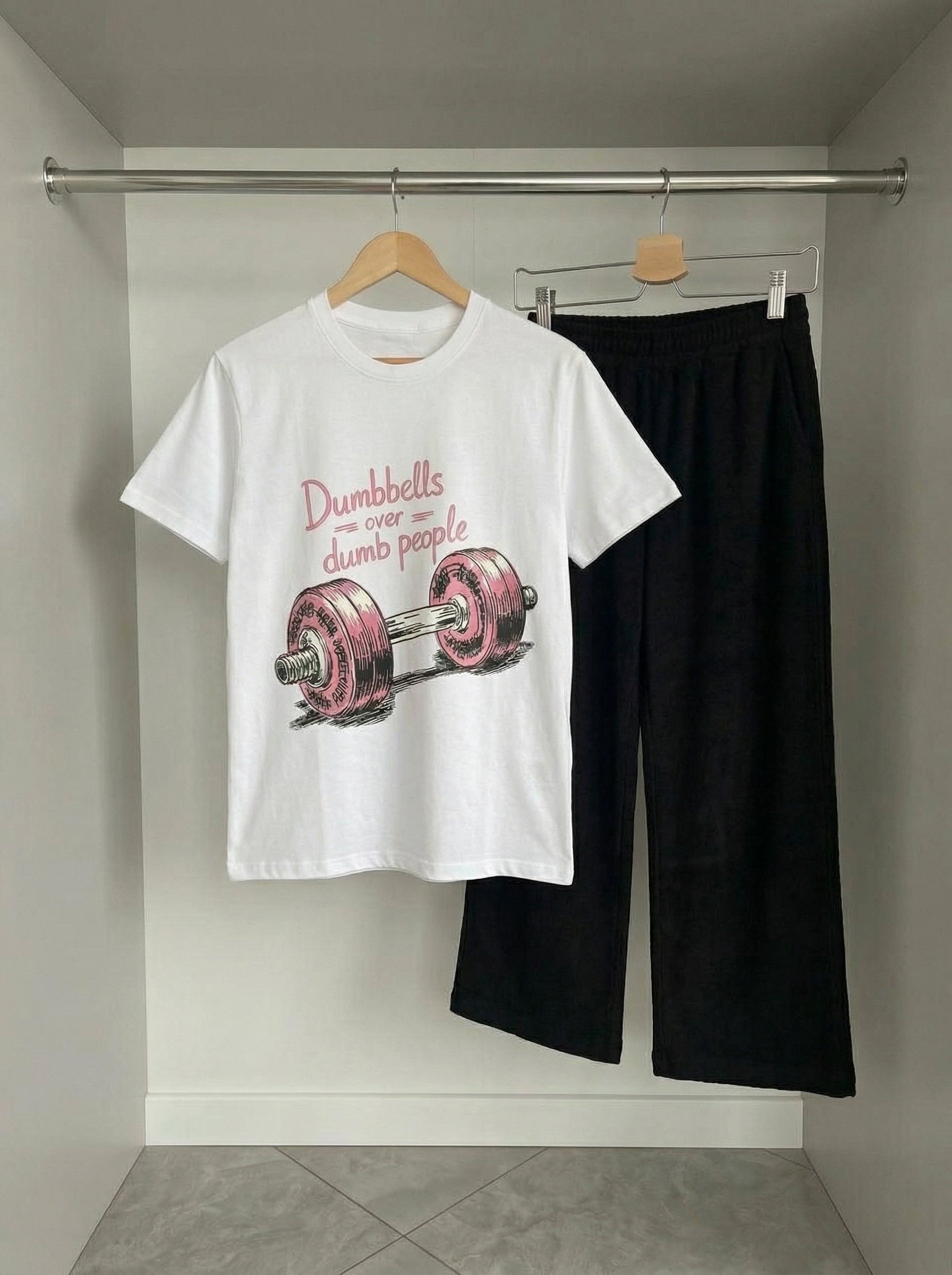 Dumbbells over Dumb wide leg trouser set