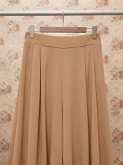 Nude Flowy Pleated Skirt
