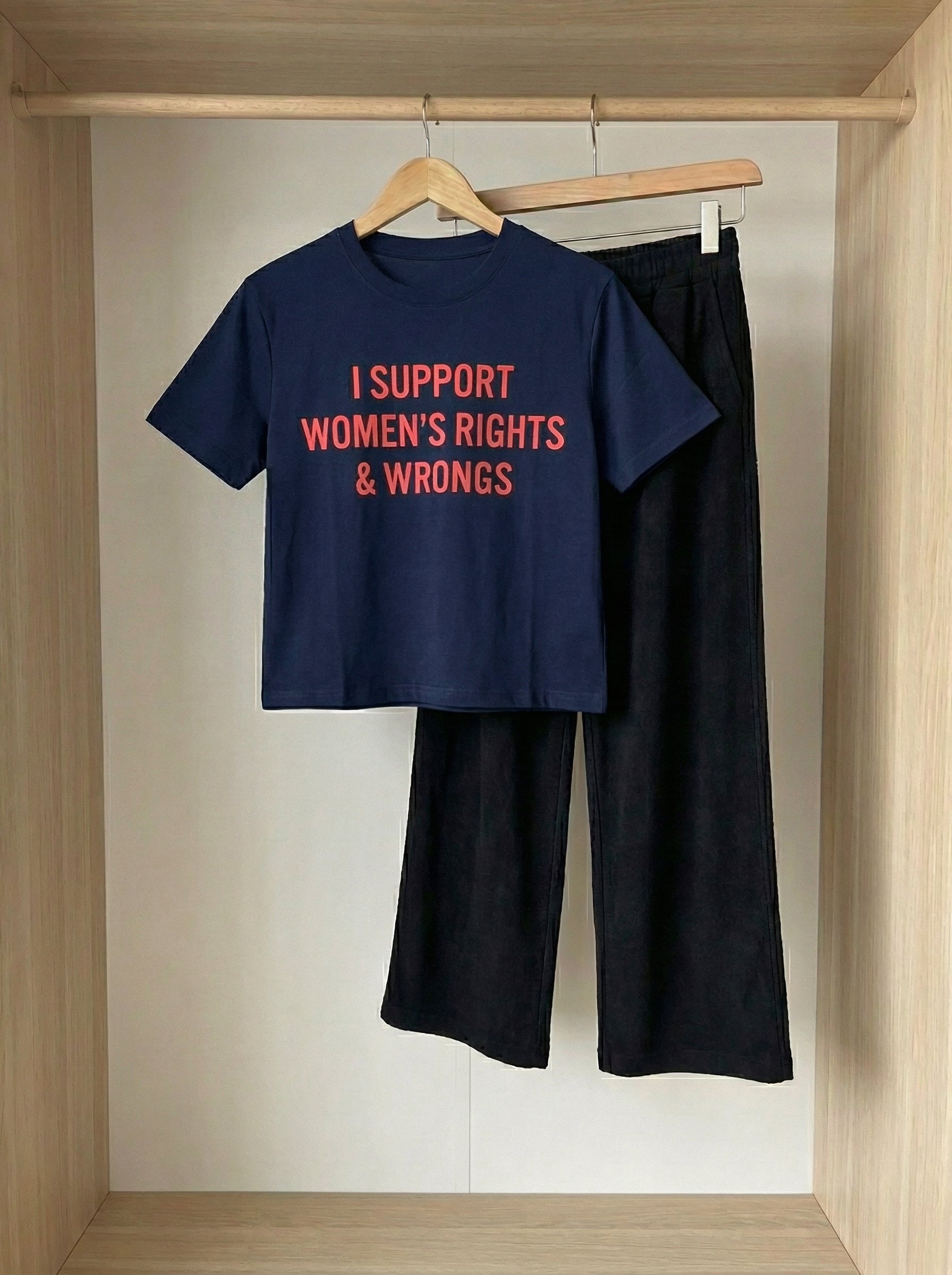 Women's rights and Wrongs Crop Wide Leg Set