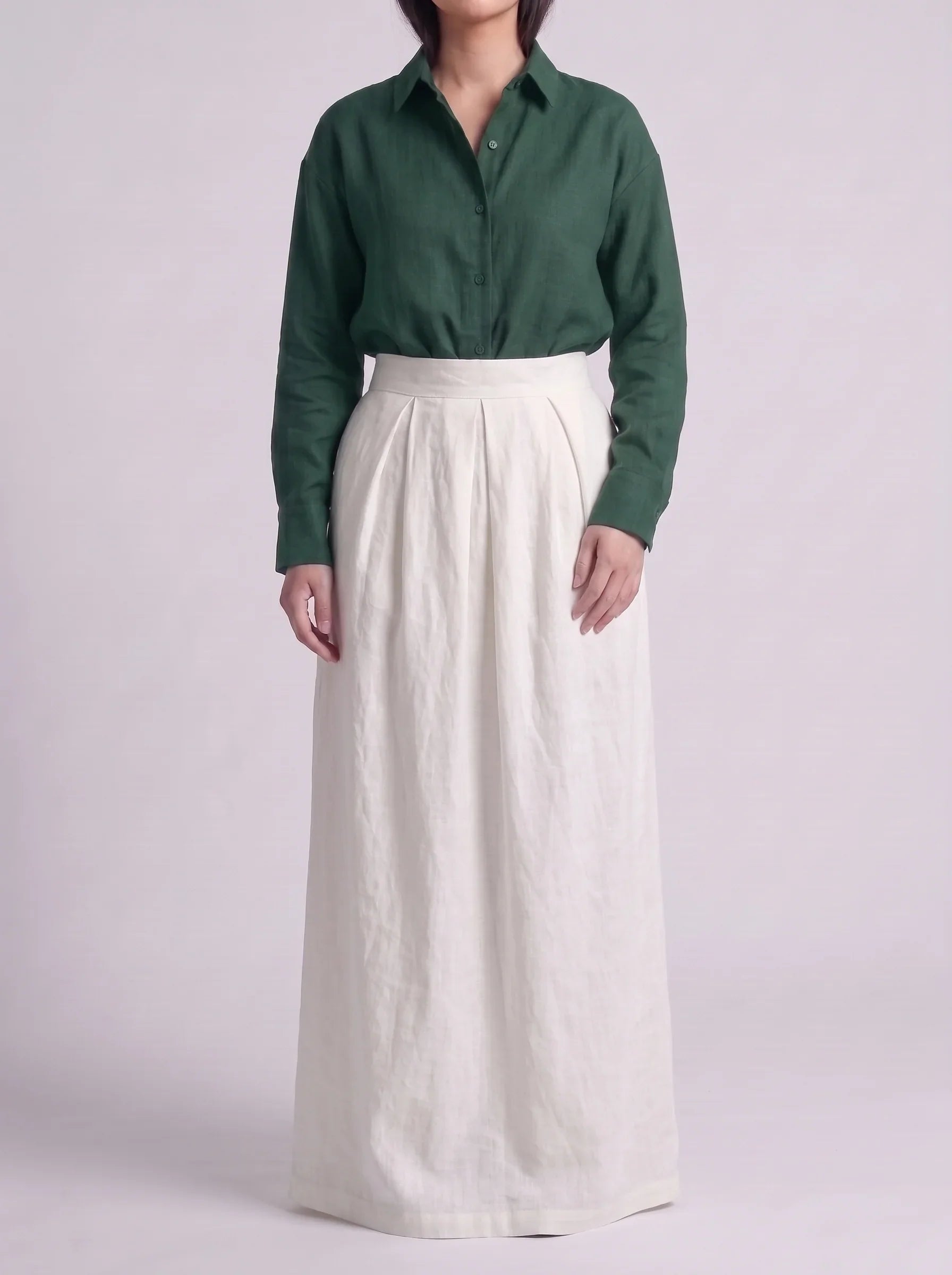 Button Down Shirt With White Skirt