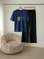 Matcha Girly Wide leg Trouser Set