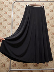 Noir Flowy Pleated Skirt