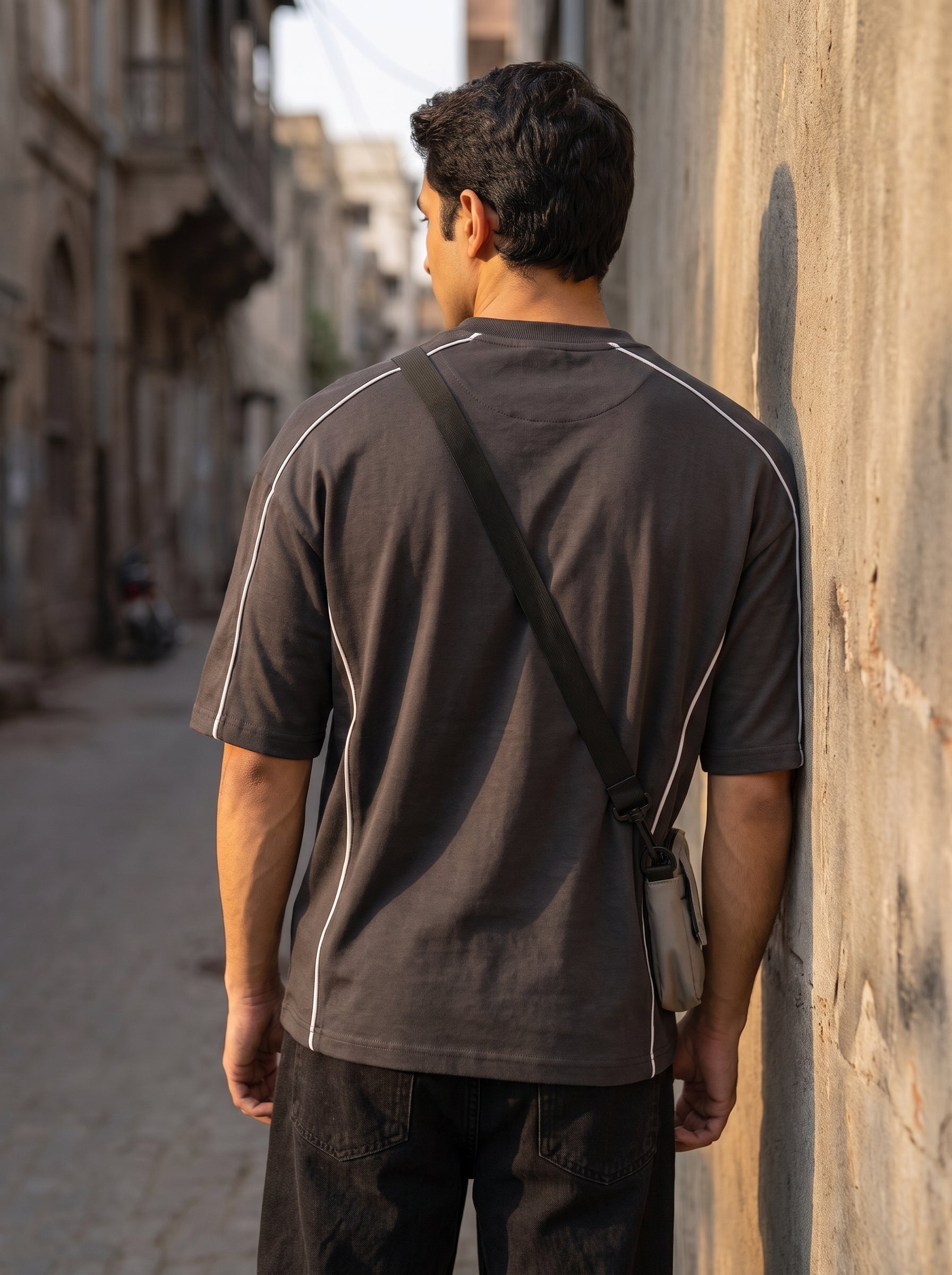 Oversize - Charcoal Panel Tee