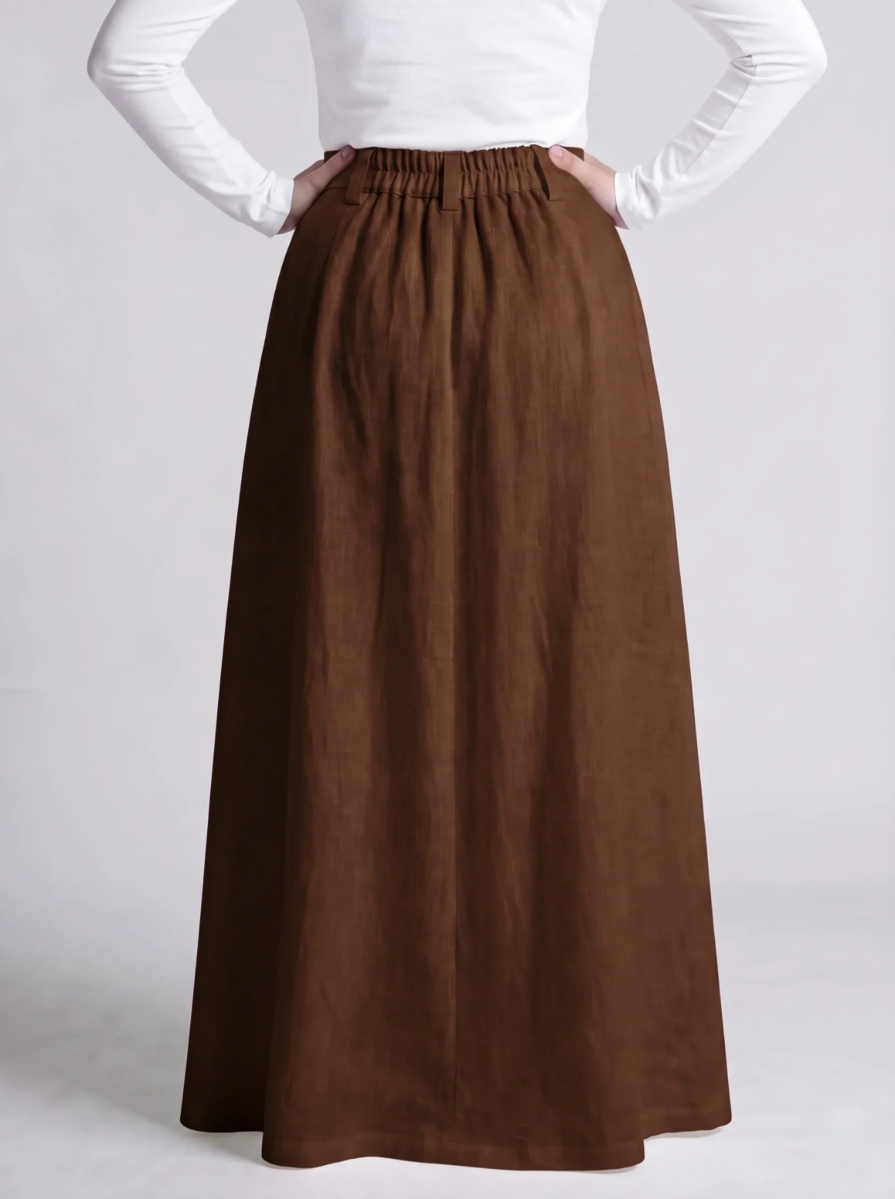 Mocha Pleated Skirt