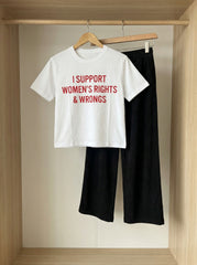 Women's rights and Wrongs Crop Wide Leg Set