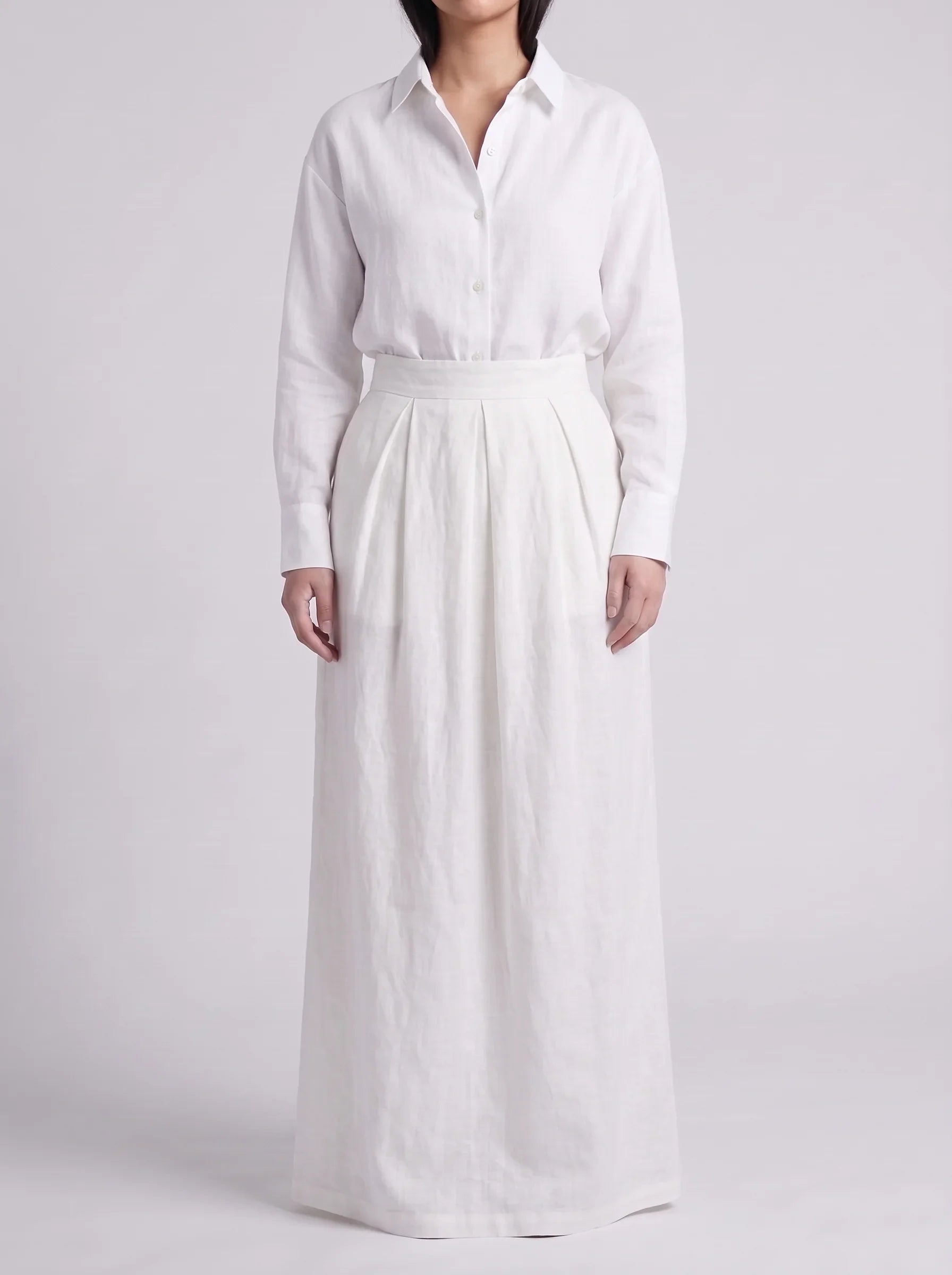 Button Down Shirt With White Skirt