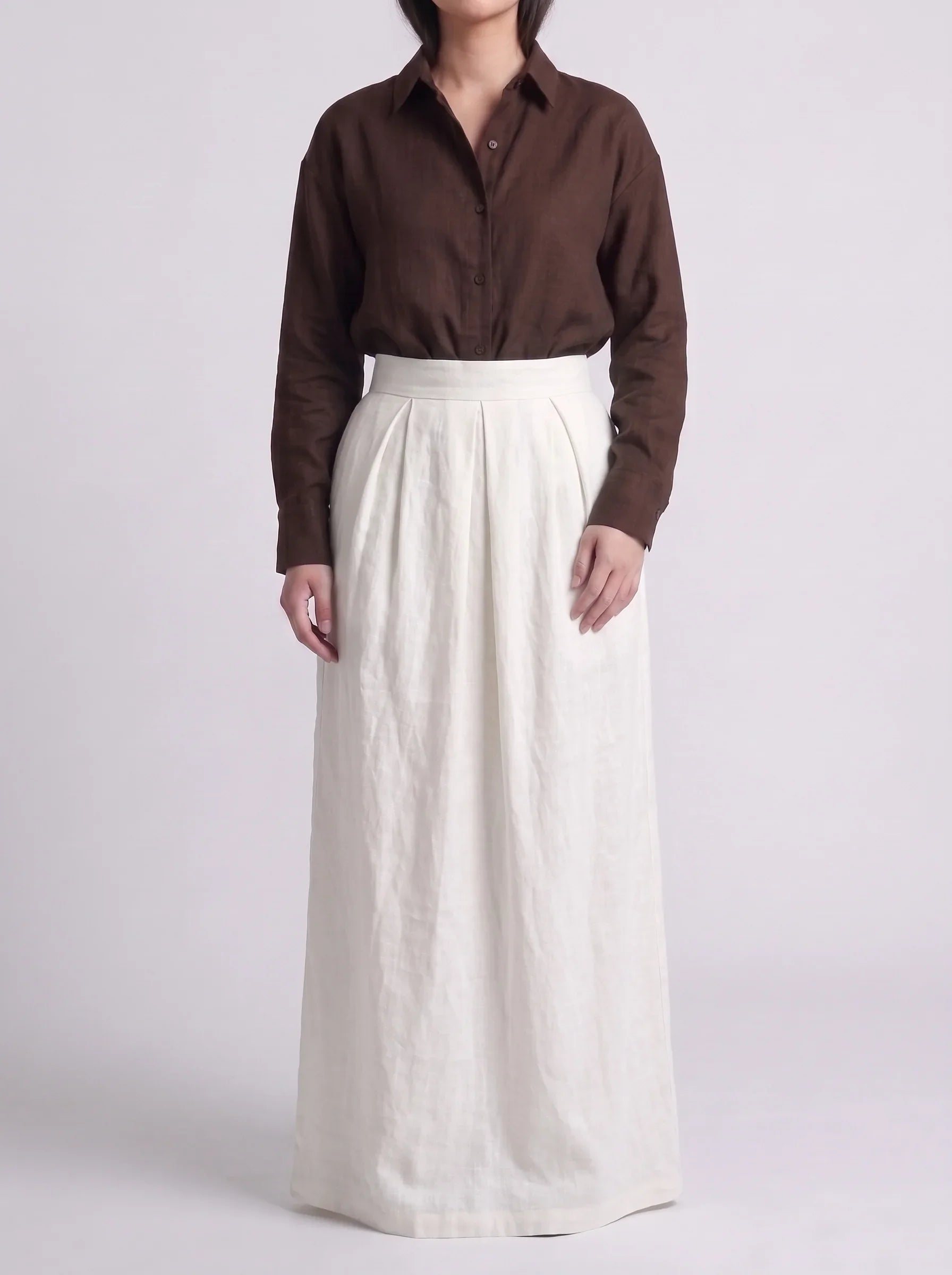 Button Down Shirt With White Skirt