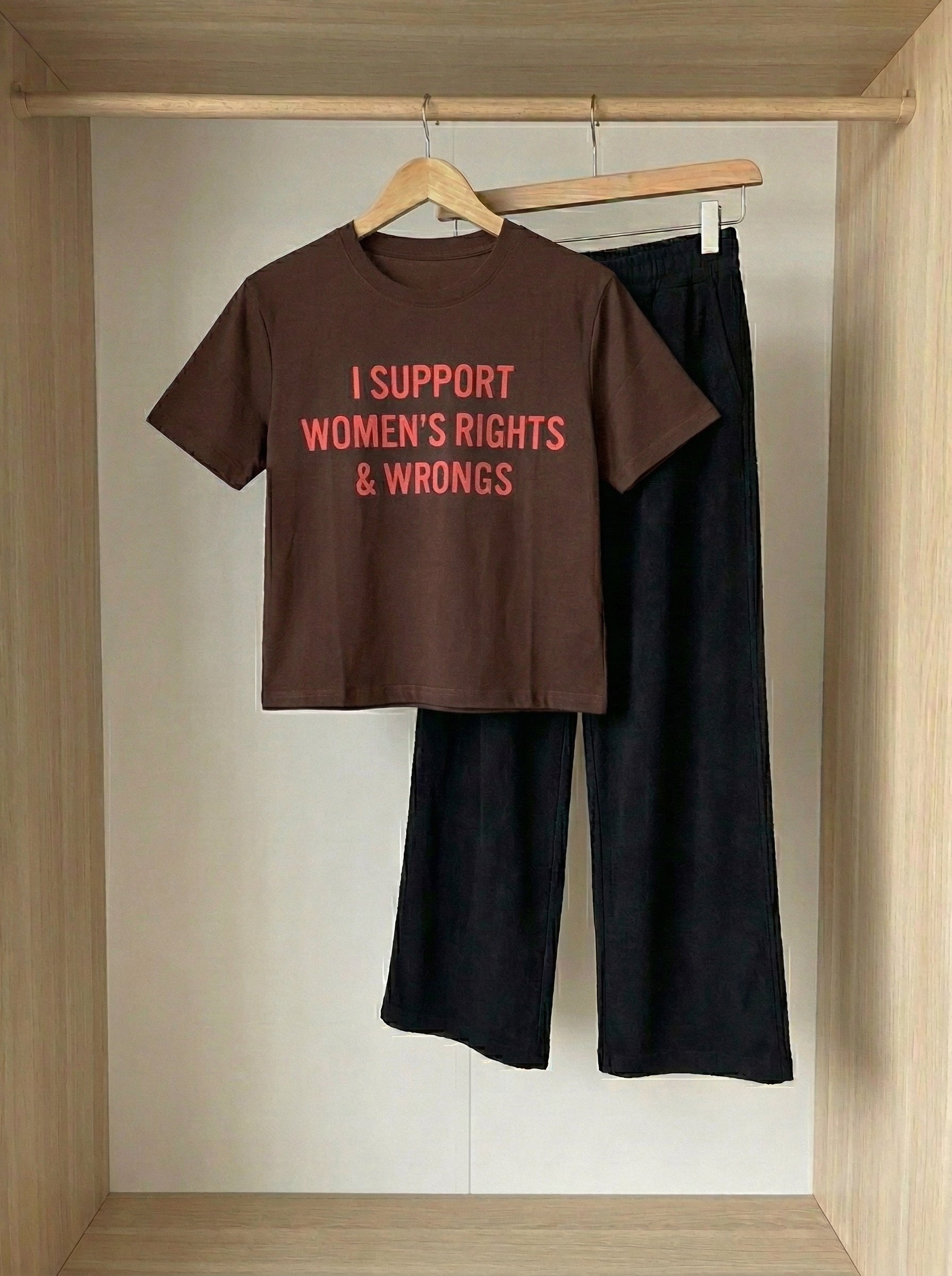 Women's rights and Wrongs Crop Wide Leg Set
