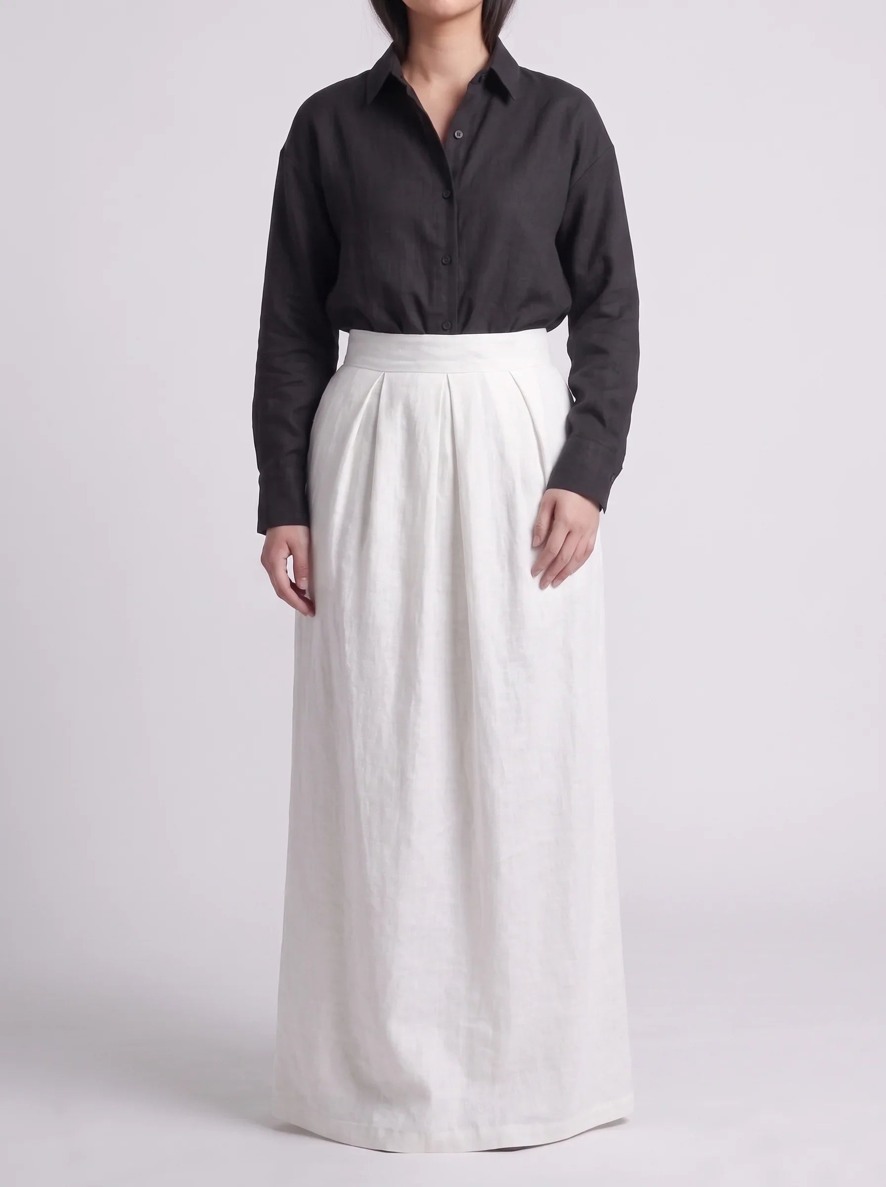 Button Down Shirt With White Skirt