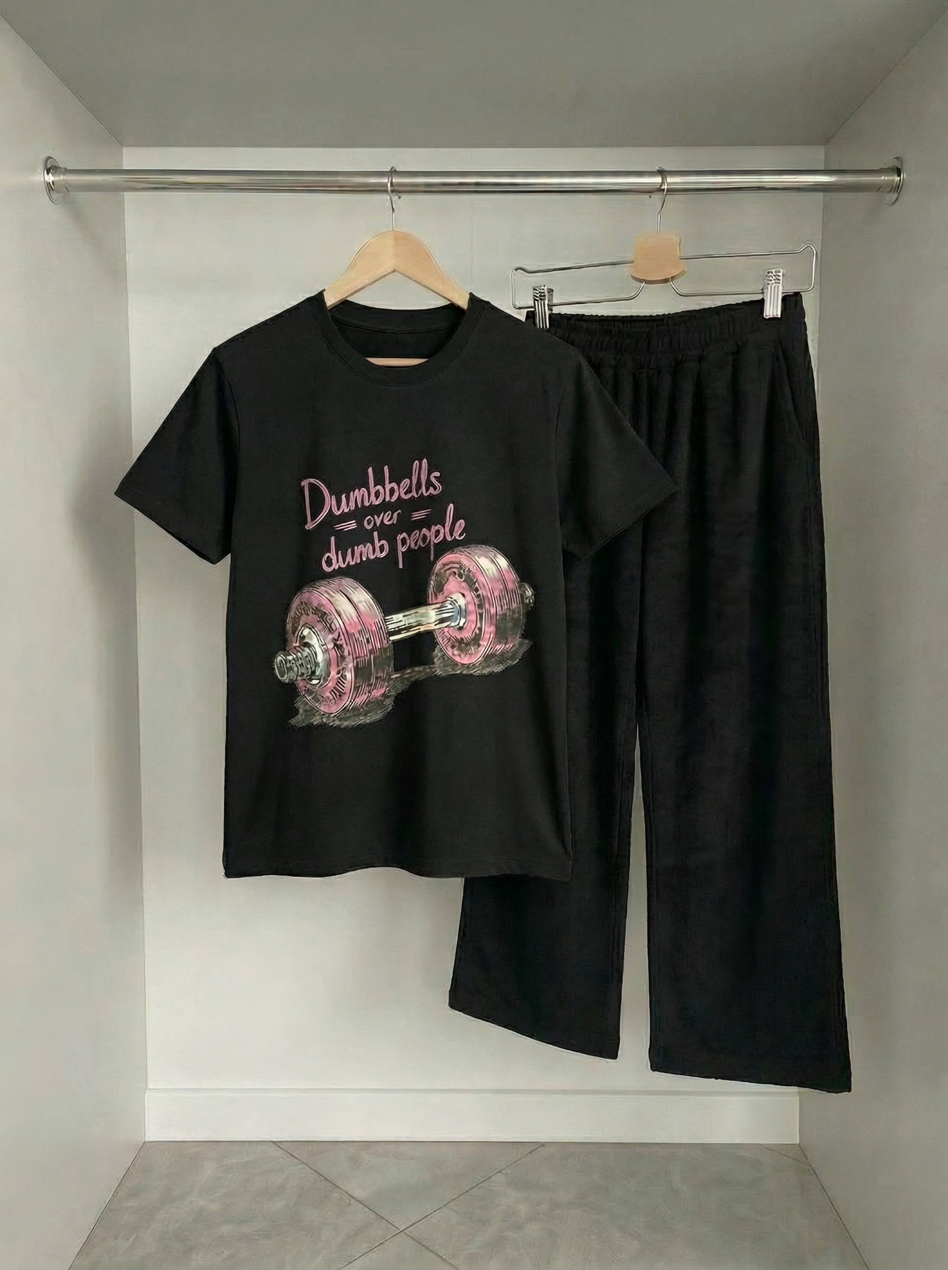 Dumbbells over Dumb wide leg trouser set