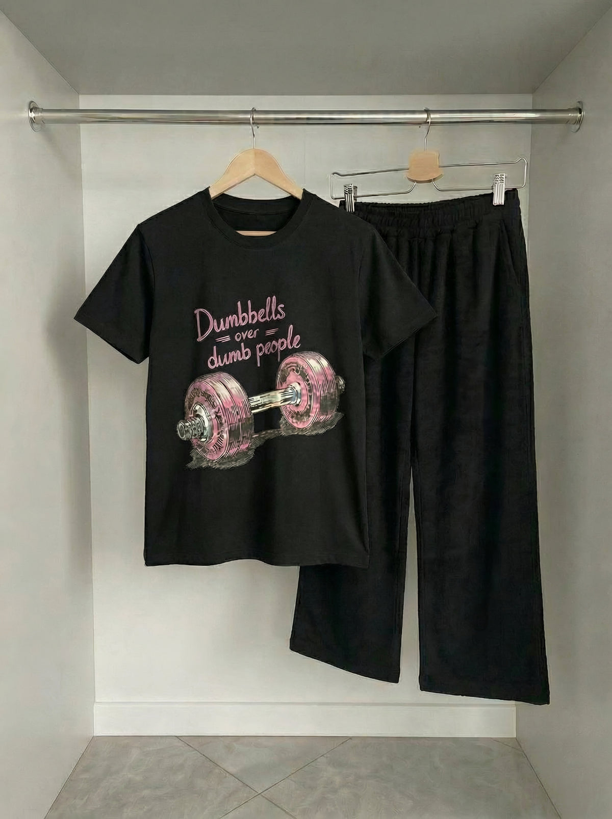 Dumbbells over Dumb wide leg trouser set