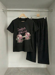 Dumbbells over Dumb wide leg trouser set