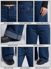 Dark Blue Wide Leg Jeans