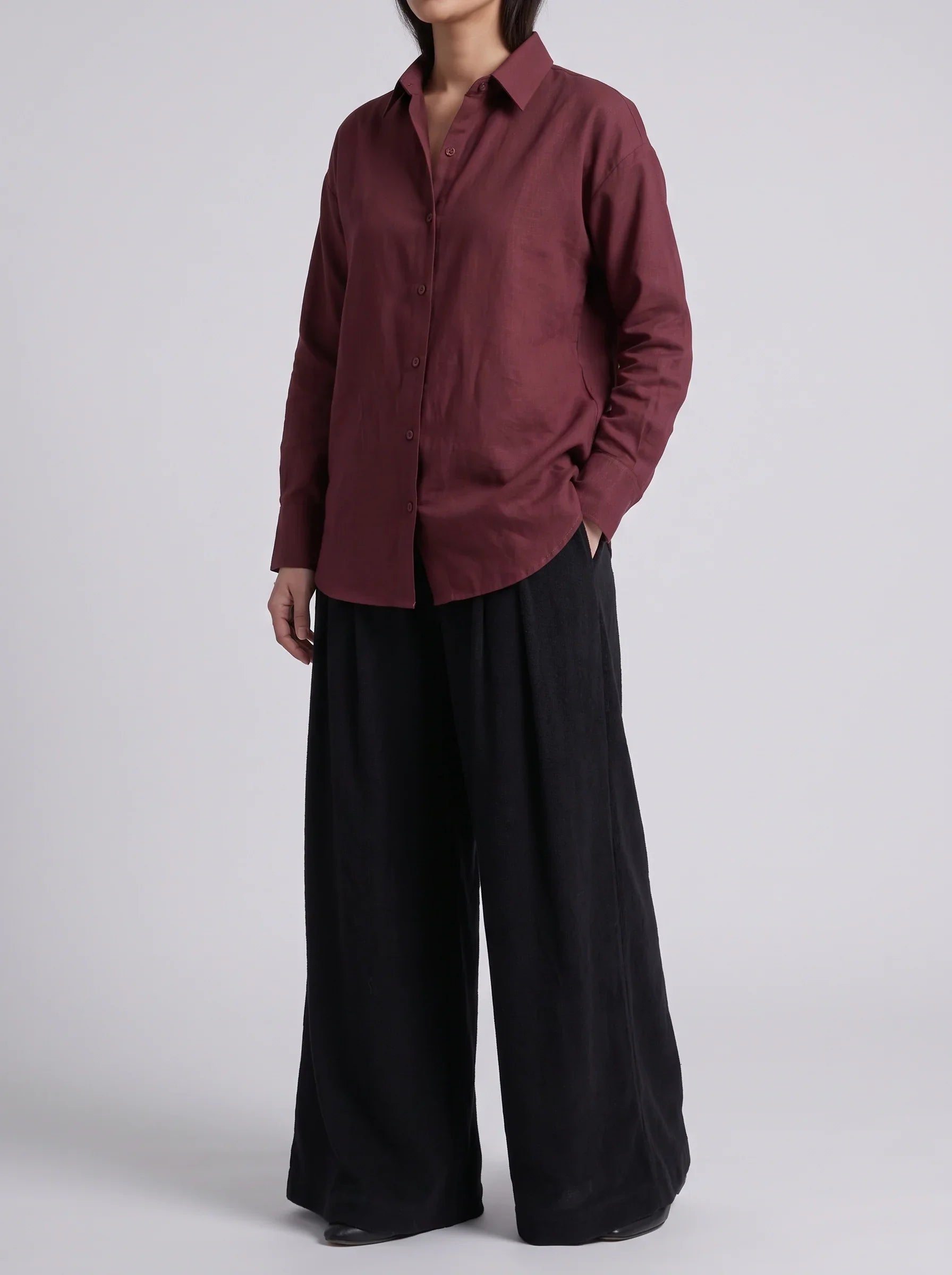 Maroon Button Down Shirt
