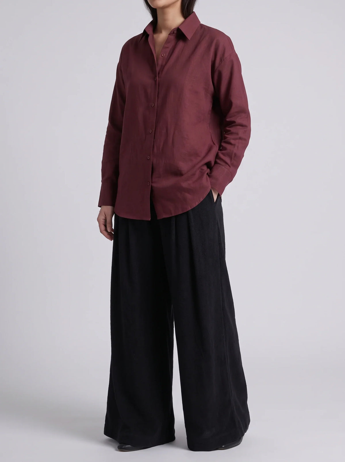 Maroon Button Down Shirt