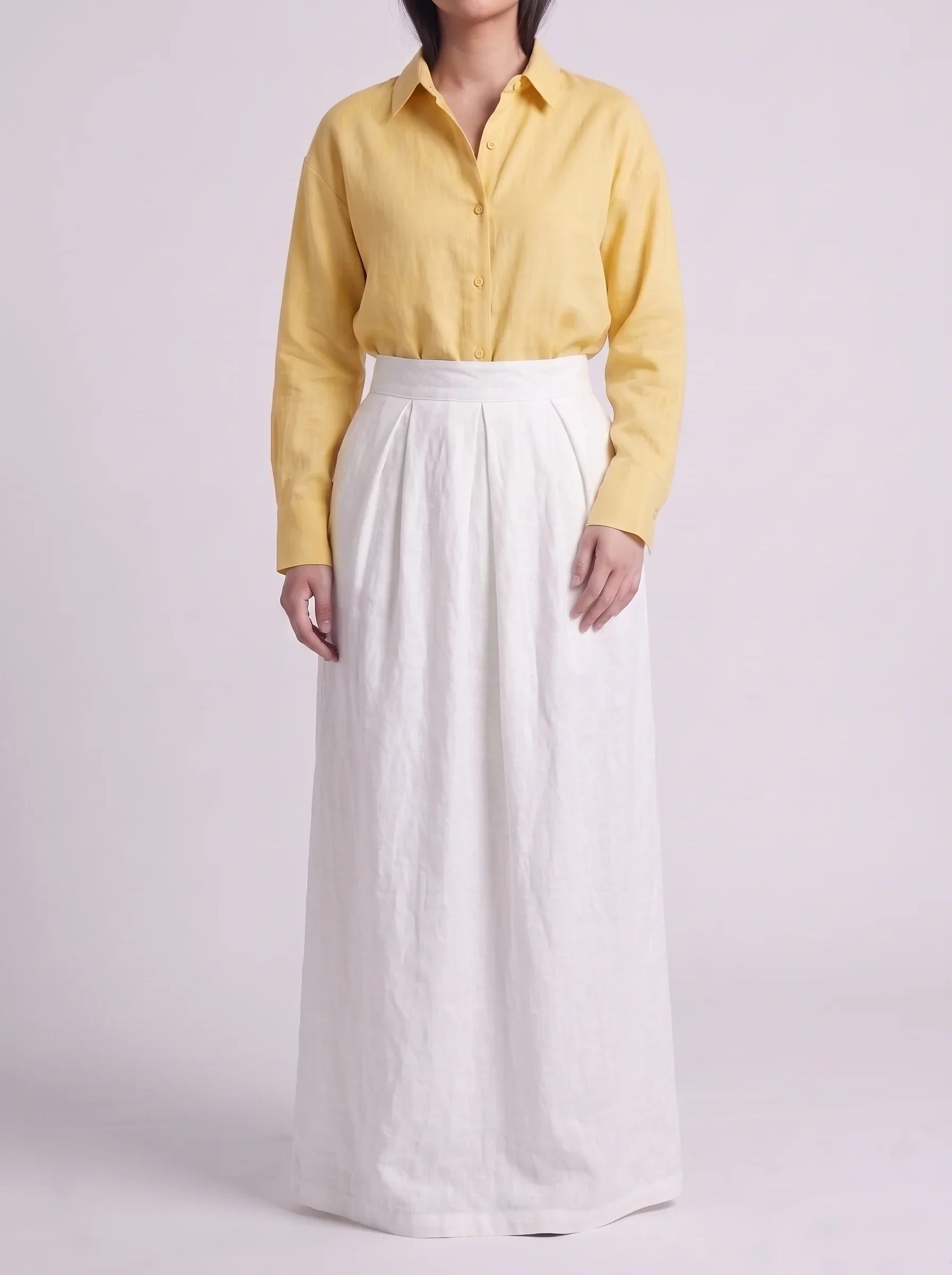 Button Down Shirt With White Skirt
